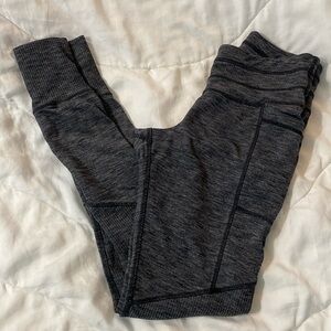 Athleta Excursion Knit Leggings Size XS Gray Stash Pocket